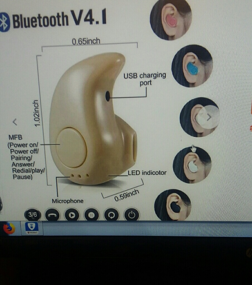 Blue tooth ear bud sealed in pkg